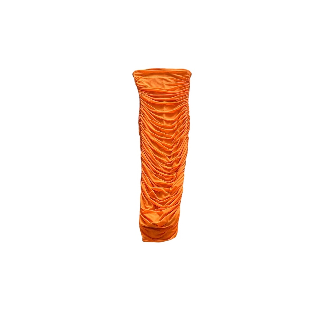 Orange Ruched Dress - Picture 2 of 2